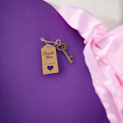 Card kraft cu cheiță desfăcător și sfoară iută (set 10 buc) - CraftUp