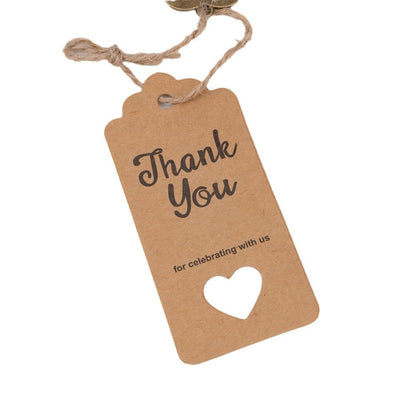 Card kraft cu cheiță desfăcător și sfoară iută (set 10 buc) - CraftUp