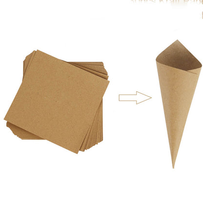 Con hârtie cu fundă iută 14,5x14,5cm - kraft (set 50 buc) - CraftUp