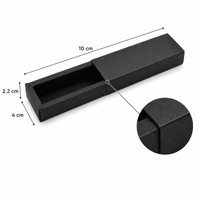 Cutie alungită cu sertar - negru (set 50 buc) - CraftUp