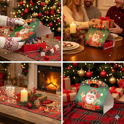 Cutie cadou Crăciun cu mâner și ambalaj exterior (set 25 buc) - CraftUp