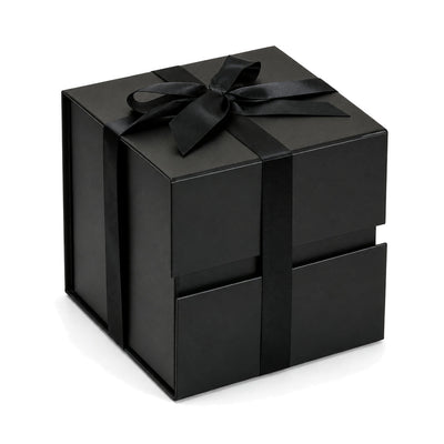 Cutie cadou cub magnetică pliabilă cu fundă - negru - CraftUp