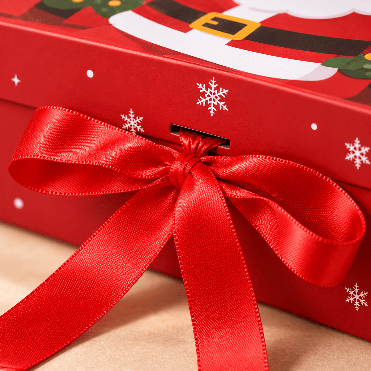 Cutie cadou magnetică de Crăciun cu fundă, 24x17,5x10,5 cm - roșu - CraftUp