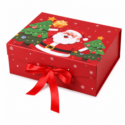 Cutie cadou magnetică de Crăciun cu fundă, 24x17,5x10,5 cm - roșu - CraftUp
