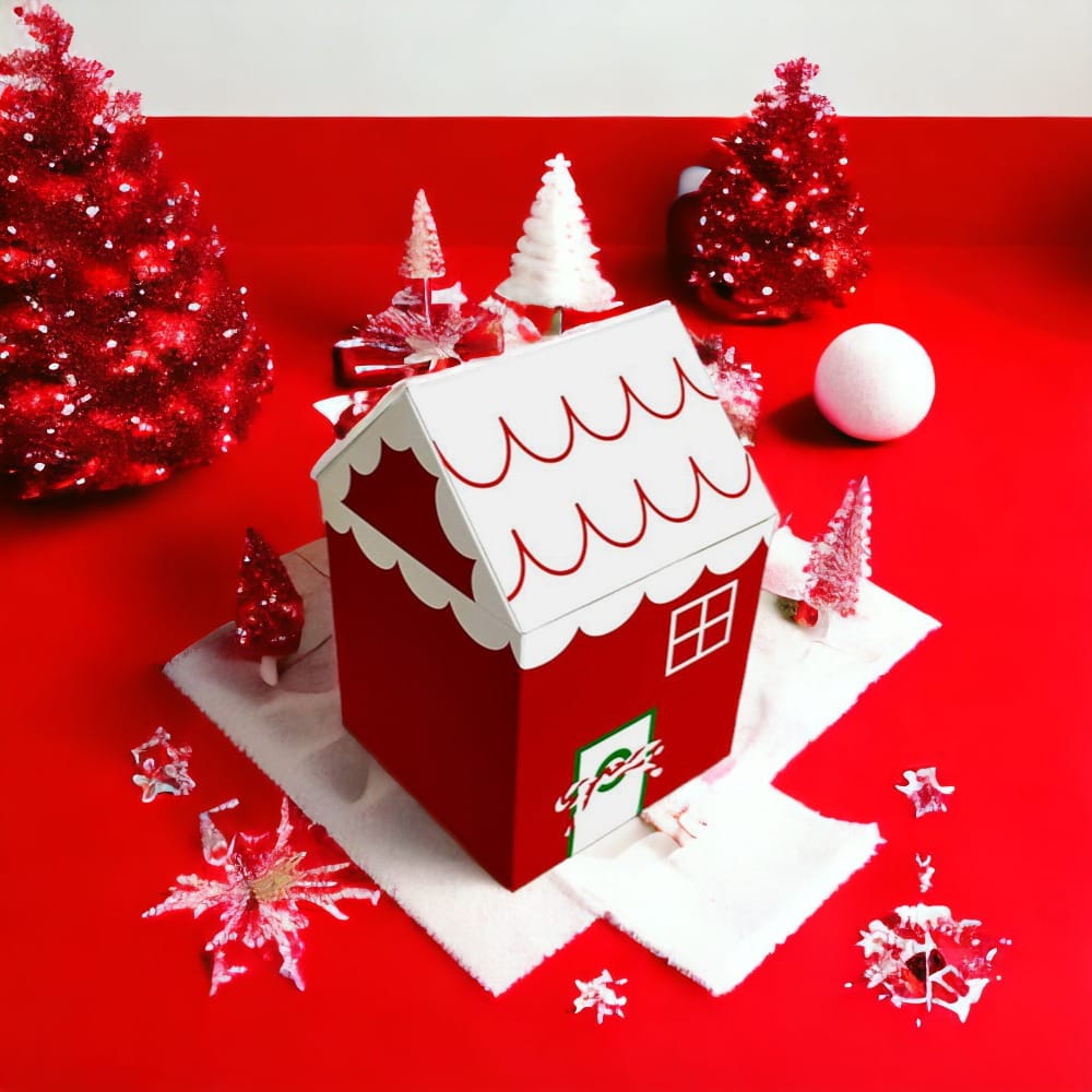 Cutie căni 3D casă înzăpezită - CraftUp