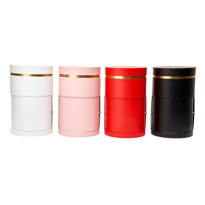 Cutie cilindrică cu capac și sertar - roșu - CraftUp