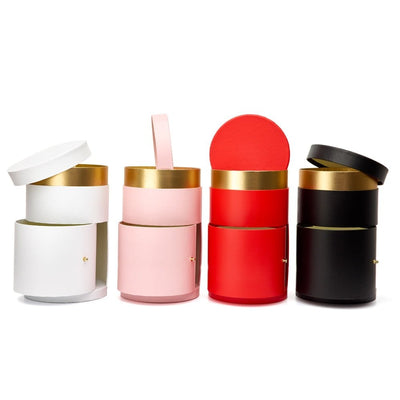 Cutie cilindrică cu capac și sertar - roșu - CraftUp