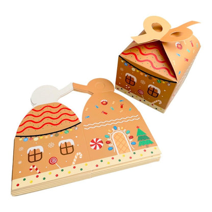 Cutie Crăciun cu mâner dublu - kraft (set 12 buc) 12x12x10cm - CraftUp