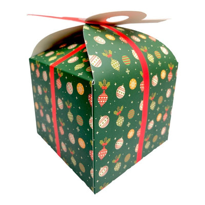 Cutie Crăciun cu mâner dublu - verde (set 12 buc) 12x12x10cm - CraftUp