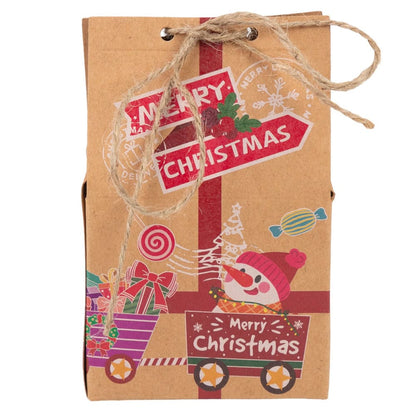 Cutie Crăciun Fericit cu închidere sfoară iută - model 1 kraft (set 50 buc) - CraftUp