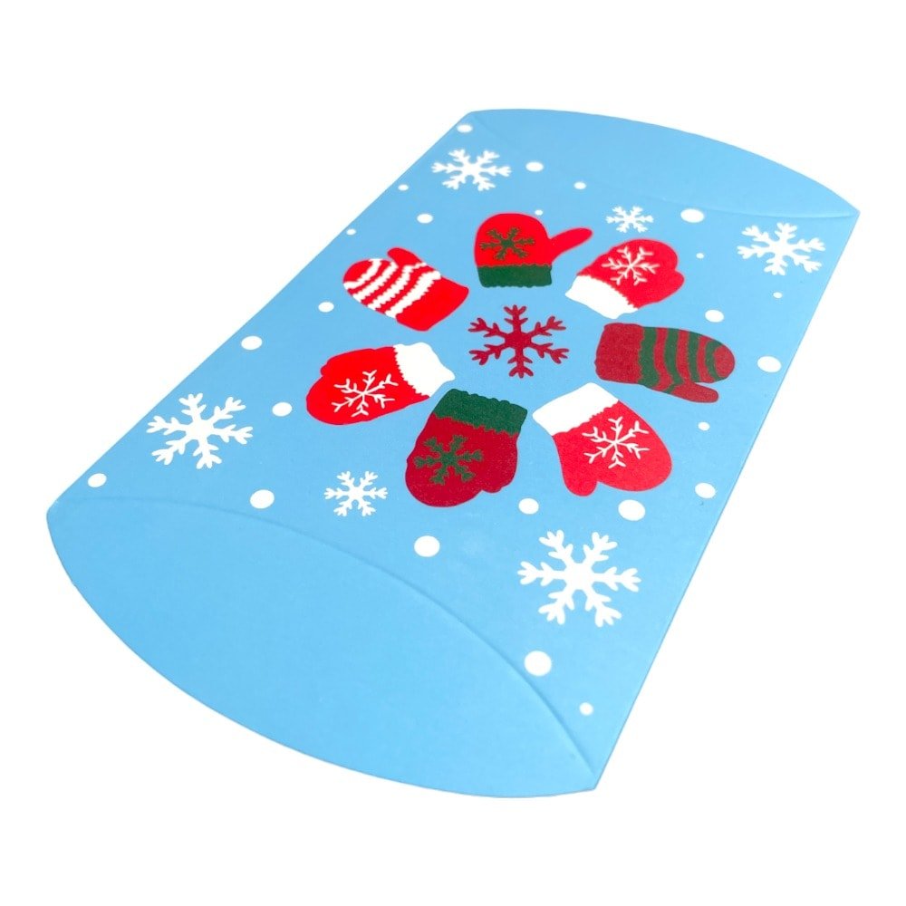 Cutie Crăciun în formă de pernă - model 3 fulgi de zăpadă (set 50 buc) 12x7.2x2.5cm - CraftUp