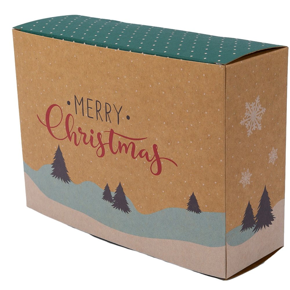 Cutie Crăciun kraft cu mașina, cadouri și fereastră (set 50 buc) - CraftUp