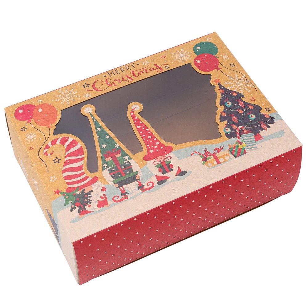Cutie Crăciun kraft cu spiriduși și fereastră (set 50 buc) - CraftUp