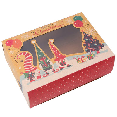 Cutie Crăciun kraft cu spiriduși și fereastră (set 50 buc) - CraftUp