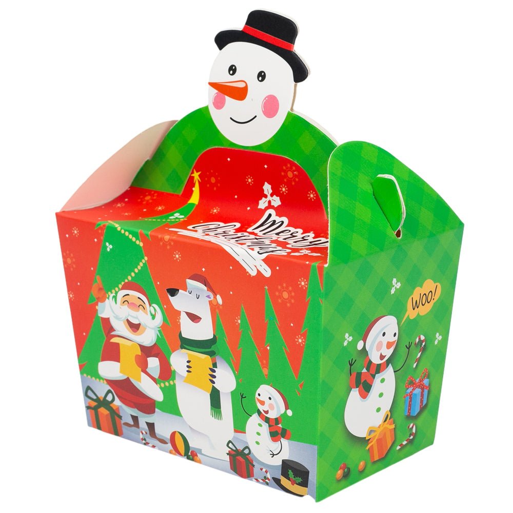 Cutie Crăciun Om de zăpadă cu mâner decupat (set 50 buc) - CraftUp