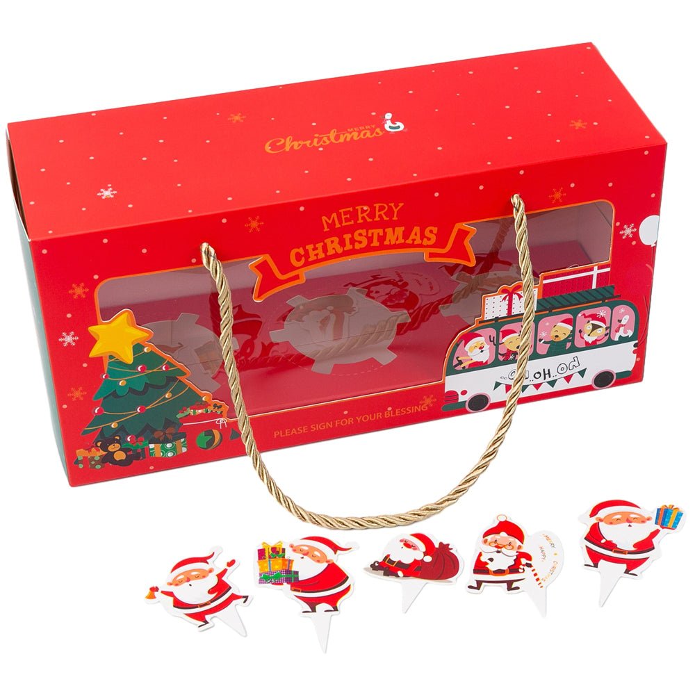Cutie Crăciun pentru brioșe cu fereastră și mâner (set 10 buc) - CraftUp