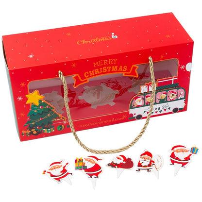 Cutie Crăciun pentru brioșe cu fereastră și mâner (set 10 buc) - CraftUp