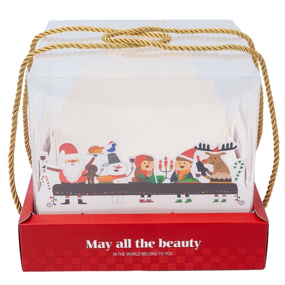 Cutie Crăciun premium cu capac transparent și decor 3D (set 10 buc) - CraftUp