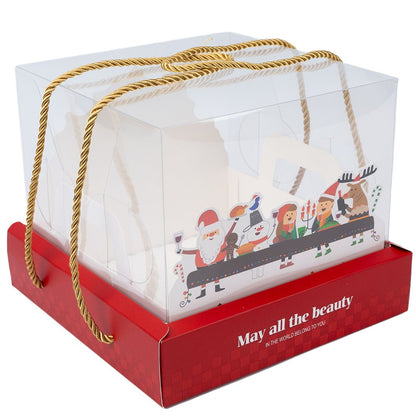 Cutie Crăciun premium cu capac transparent și decor 3D (set 10 buc) - CraftUp