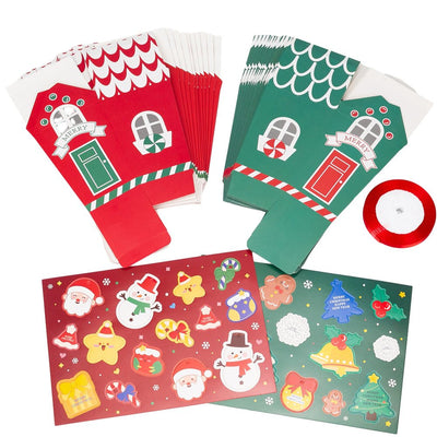 Cutie Crăciun tip casuță înaltă - mix 2 modele (set 24 buc) - CraftUp