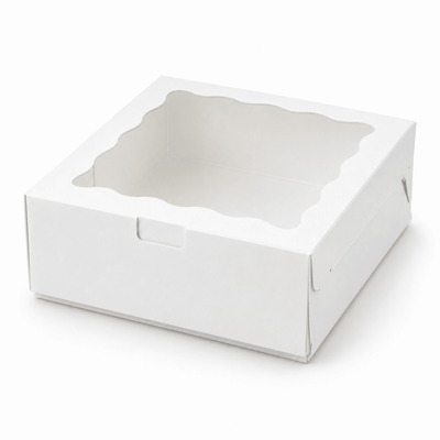Cutie cu fereastră ondulată transparentă - alb (set 50 buc) - CraftUp