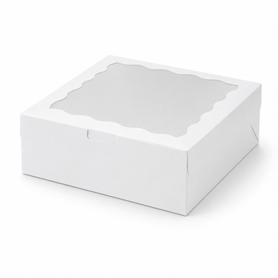 Cutie cu fereastră ondulată transparentă - alb (set 50 buc) - CraftUp