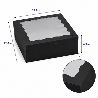 Cutie cu fereastră ondulată transparentă - negru (set 50 buc) - CraftUp