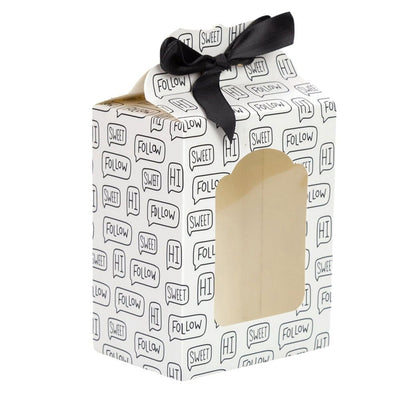 Cutie cu fereastră și bandă satinată - model 1 mesaje (set 25 buc) - CraftUp