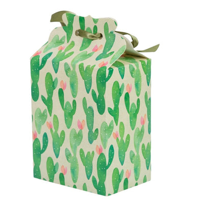 Cutie cu fereastră și bandă satinată - model 2 cactuși (set 25 buc) - CraftUp