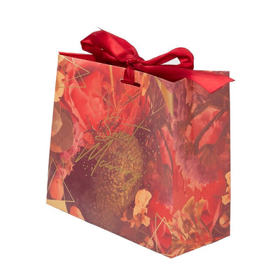 Cutie cu fundă satinată și mesaj Sweet Memory - roșu (set 50 buc) - CraftUp