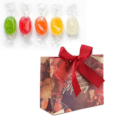 Cutie cu fundă satinată și mesaj Sweet Memory - roșu (set 50 buc) - CraftUp