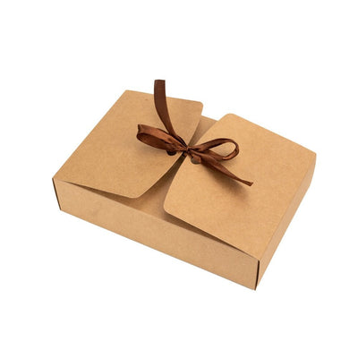 Cutie cu închidere arcuită și panglică satin - kraft (set 50 buc) - CraftUp