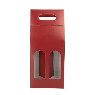 Cutie cu mâner pentru 2 sticle - vișiniu (set 10 buc) - CraftUp