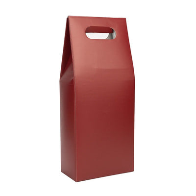 Cutie cu mâner pentru 2 sticle - vișiniu (set 10 buc) - CraftUp