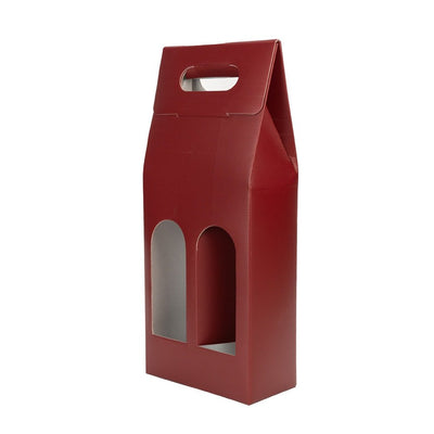 Cutie cu mâner pentru 2 sticle - vișiniu (set 10 buc) - CraftUp