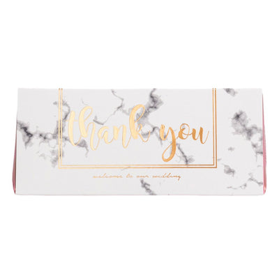 Cutie cu mesaj Thank you și panglică - roz (set 50 buc) - 13x5.5 - CraftUp