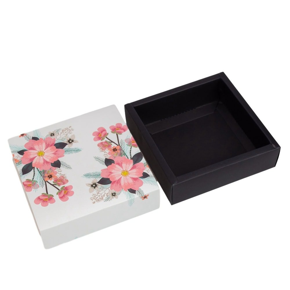Cutie cu model floral și mesaj Merci Beaucoup (set 10 buc) - CraftUp