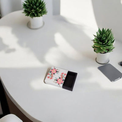 Cutie cu model floral și mesaj Merci Beaucoup (set 10 buc) - CraftUp