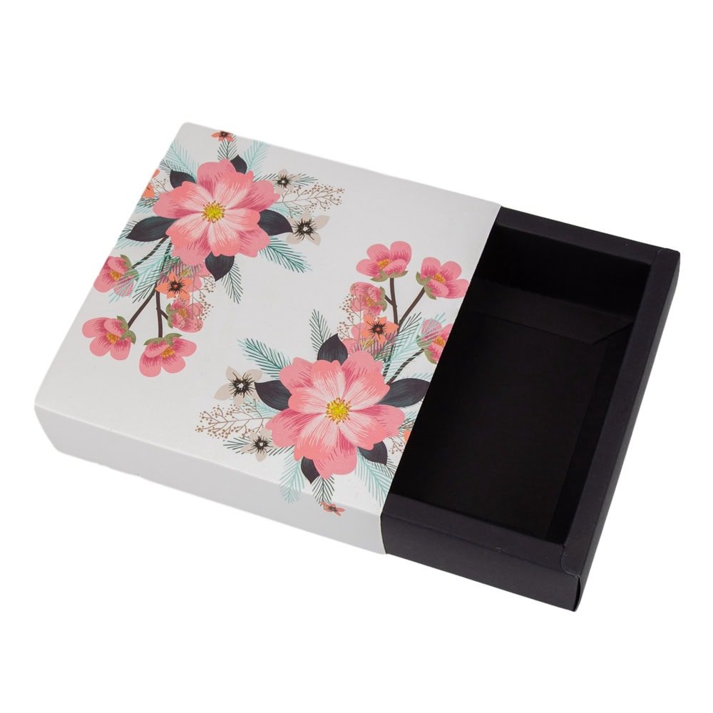 Cutie cu model floral și mesaj Merci Beaucoup (set 10 buc) - CraftUp