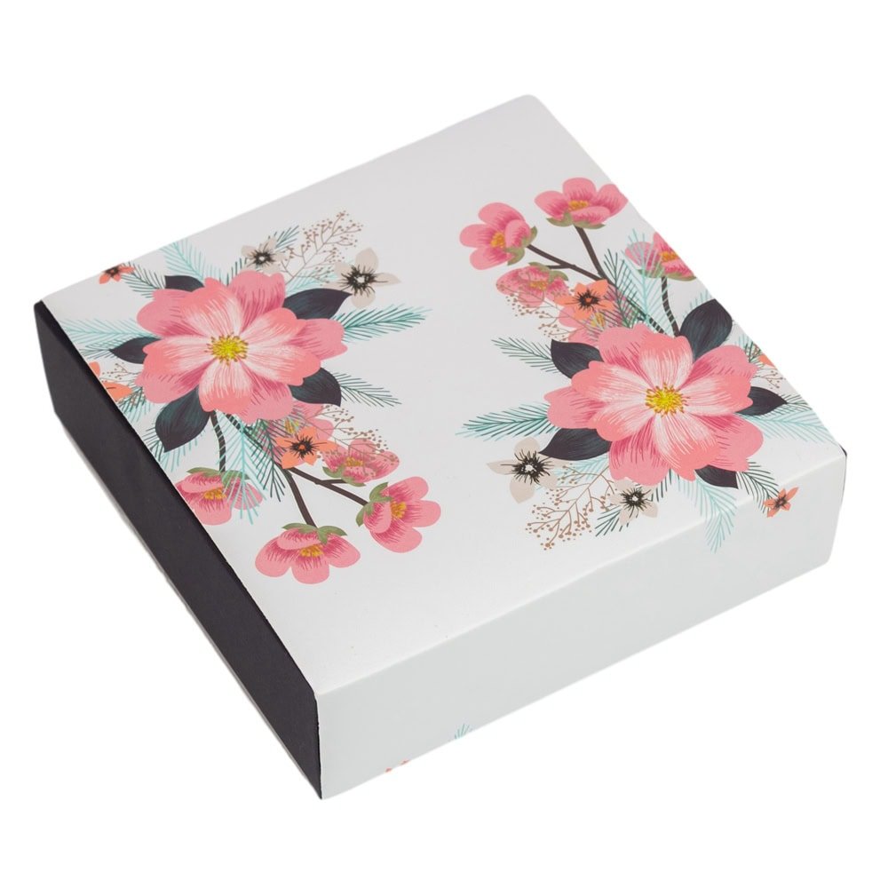 Cutie cu model floral și mesaj Merci Beaucoup (set 10 buc) - CraftUp