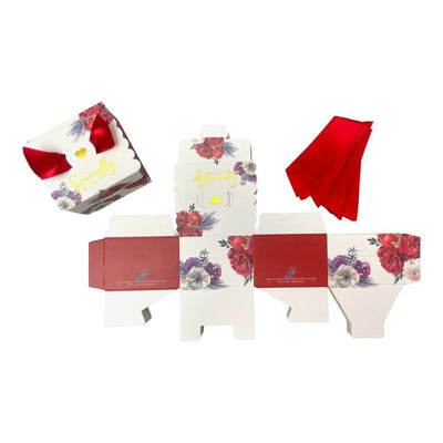 Cutie cu panglică mică - roșu (set 50 buc) - CraftUp