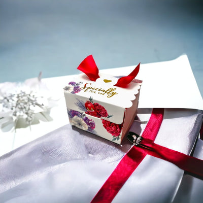 Cutie cu panglică mică - roșu (set 50 buc) - CraftUp