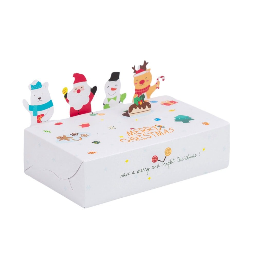 Cutie de Crăciun cu figurine 3D - alb (set 10 buc) - CraftUp