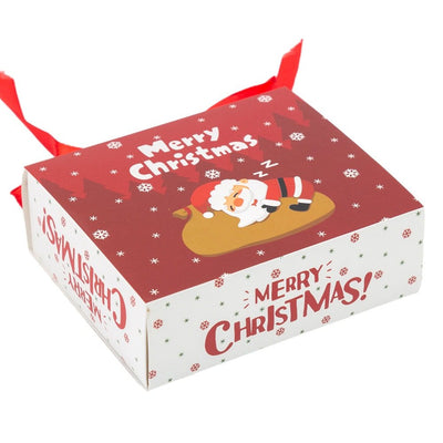 Cutie de Crăciun cu sertar și fundă satinată - roșu (set 25 buc) - CraftUp