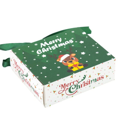 Cutie de Crăciun cu sertar și fundă satinată - verde (set 25 buc) - CraftUp