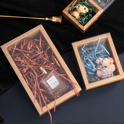 Cutie din hârtie cu fereastră - kraft (set 50 buc) - CraftUp