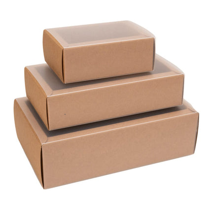 Cutie din hârtie cu fereastră mată - kraft (set 50 buc) - CraftUp