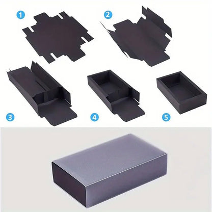 Cutie din hârtie cu fereastră mată - negru (set 50 buc) - CraftUp