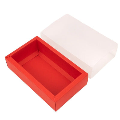 Cutie din hârtie cu fereastră mată - roșu (set 50 buc) - CraftUp