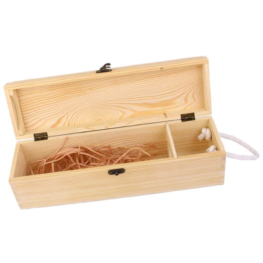 Cutie din lemn pentru sticlă de vin cu mâner - CraftUp